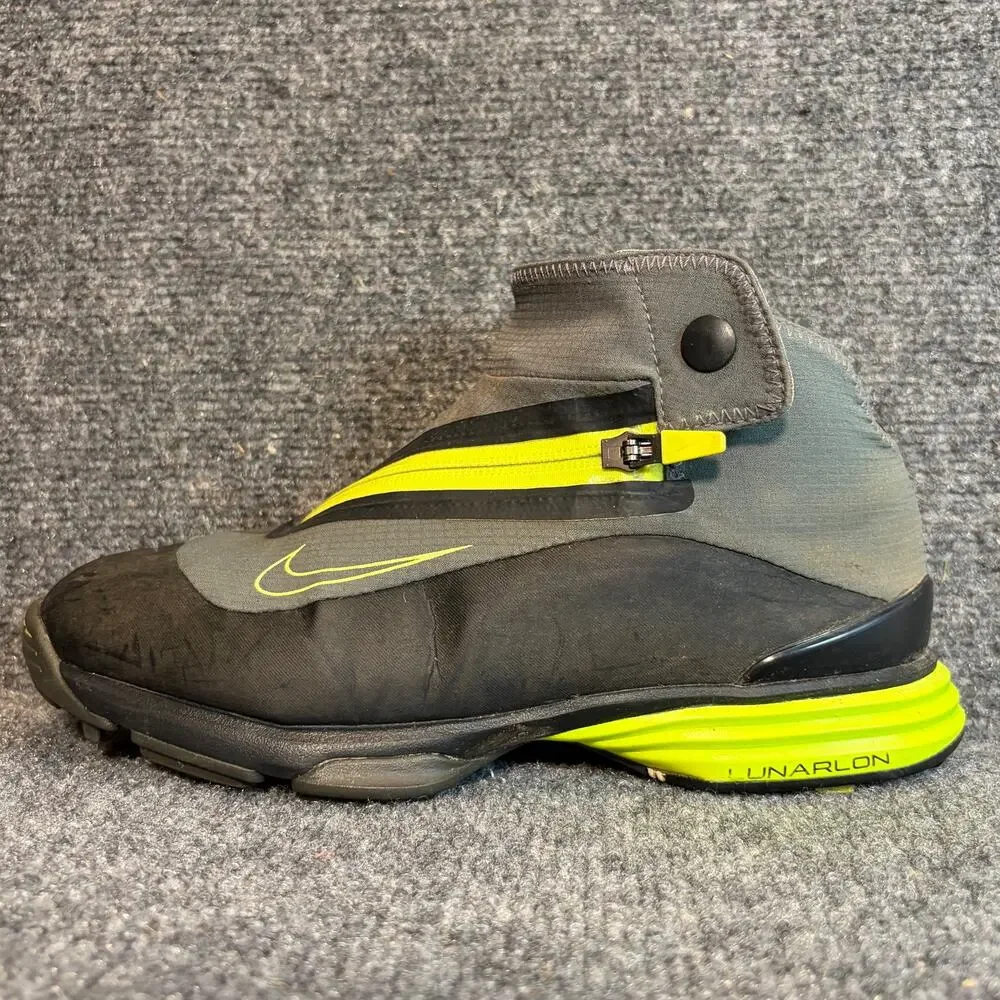 Nike Golf Lunar Bandon II Mens Size 6.5 Gray Yellow Lunarlon Waterproof Shoes